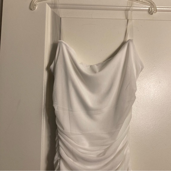 Mesh Behavior Invisible Strap Ruched Mini Dress NWOT - Picture 5 of 12
